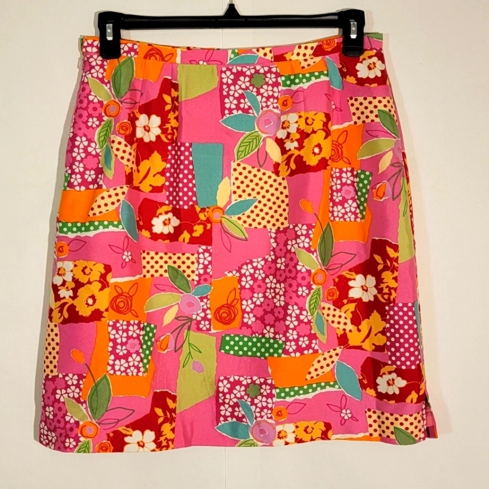 Harold's Womens Pink Floral Print Skirt sz 12